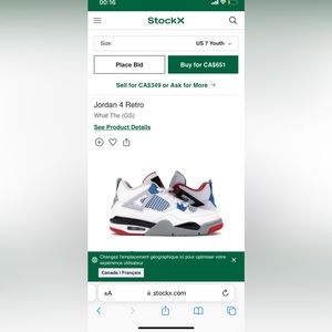 Jordan 4 retro What The (GS)